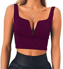 Load image into Gallery viewer, Deep V Neck Sleeveless Crop Top