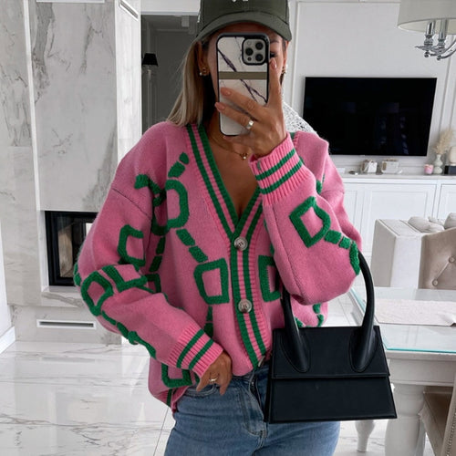 V-neck Button Cardigan