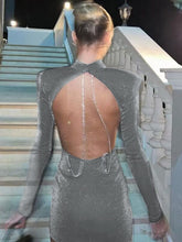 Load image into Gallery viewer, Sexy Backless Chain Glitter Party Dress