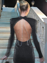 Load image into Gallery viewer, Sexy Backless Chain Glitter Party Dress