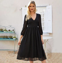 Load image into Gallery viewer, Elegant V-neck Midi Dress