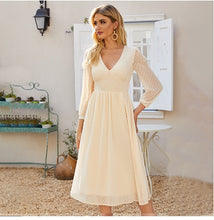 Load image into Gallery viewer, Elegant V-neck Midi Dress