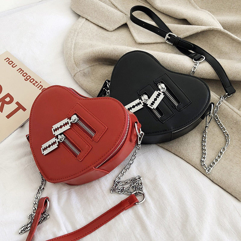 Love heart shape shoulder bag