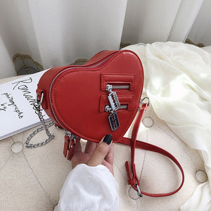 Love heart shape shoulder bag