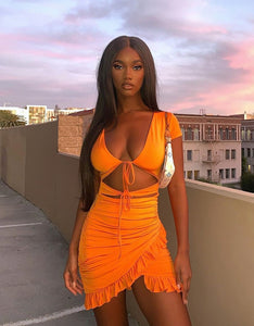 Orange Mini Sexy Dress