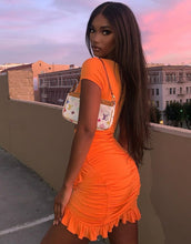 Load image into Gallery viewer, Orange Mini Sexy Dress