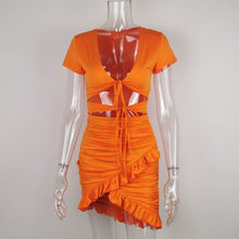 Load image into Gallery viewer, Orange Mini Sexy Dress