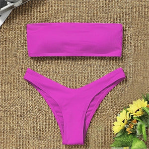 High Waist Strapless Bikini