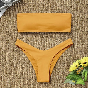 High Waist Strapless Bikini