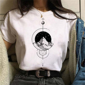 Moon print T- shirt