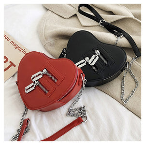 Love heart shape shoulder bag