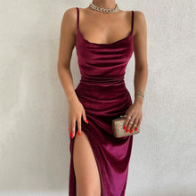 Load image into Gallery viewer, Elegant evening velvet sleeveless gown